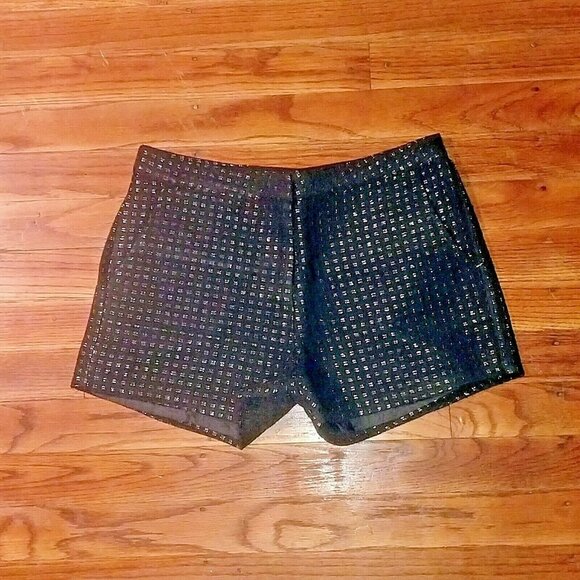 Very J Black Shorts Women M Textured Lined Pockets Casual Dressy - Picture 2 of 5